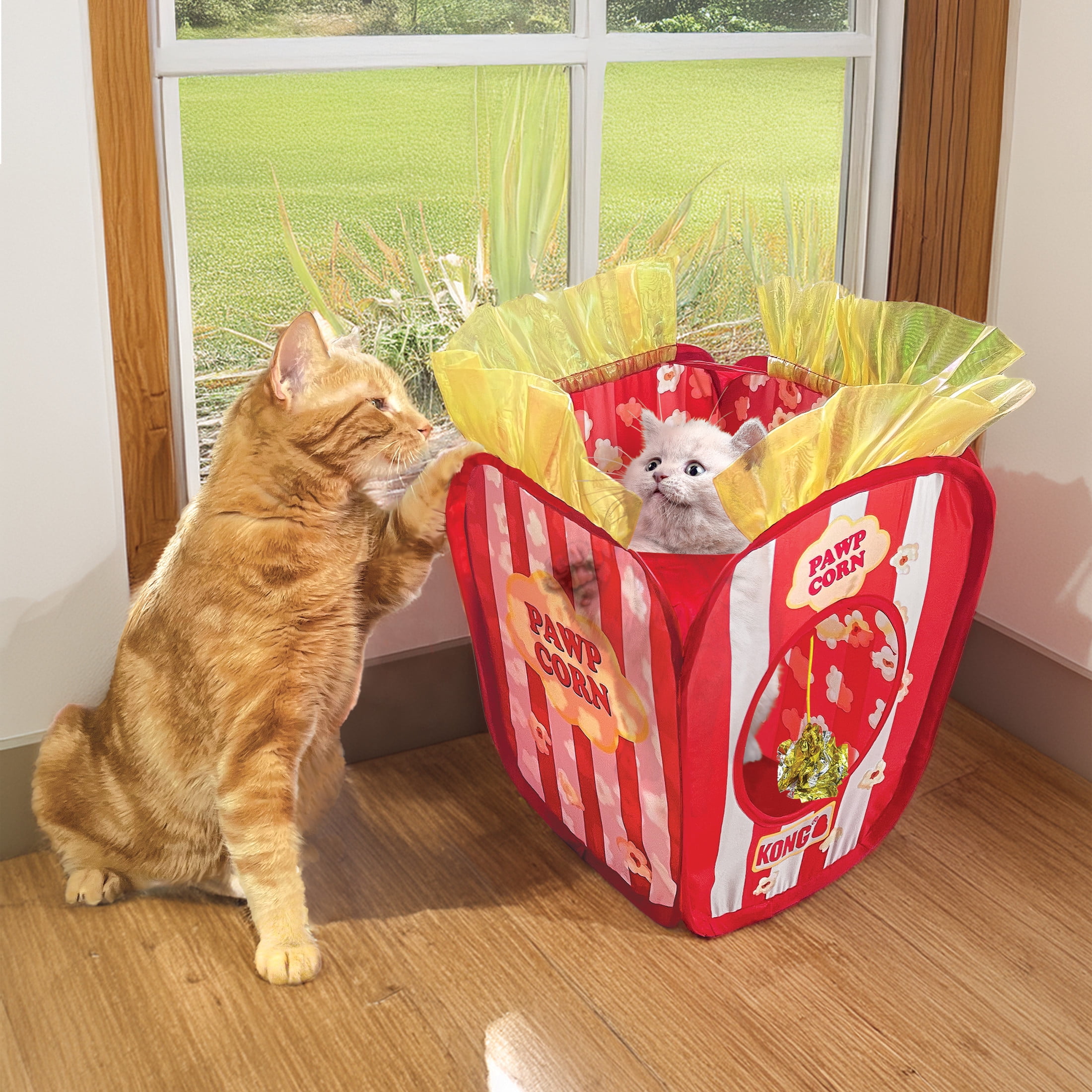 KONG® Play Spaces Pawpcorn, Foldable Hiding Cat Toy