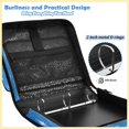 thumbnail image 4 of Zipper Binder with Shoulder Strap 2 inch 3 Ring Waterproof File Folder Organizer Bag 500 Sheet Sky Blue Flashing Pattern, 4 of 8