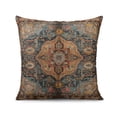 thumbnail image 2 of Boho Ethnic Design Decorative Linen Brown Carpet Pattern Farmhouse Throw Pillow Covers 18 X 18 Inch, Set Of 4, Linen Study Sofa Cushion Cover Indoor Living Room Home Decor, 2 of 6