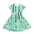 thumbnail image 3 of DORKASM Girls Splatter Polka Dot Dress: Beige Abstract Summer Sundress with Pockets Mint Green 140, 3 of 5