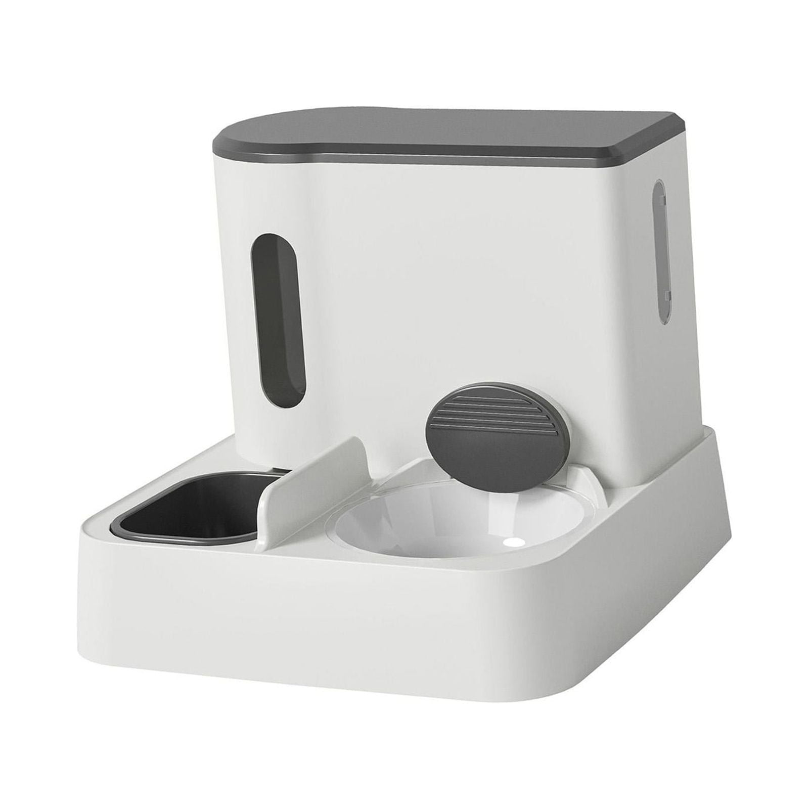 Automatic Cat Feeder Water Drinking Bowl Travels Pets Supplies Feeding and Drinking Container Cat Feeder and Water Dispenser gray