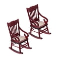thumbnail image 4 of FENGGUIQU Brown Synthetic Miniature Rocking Chair Model for Decor Durable and Safe to Pieces, 4 of 7
