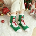 thumbnail image 2 of Cozy Warm Fuzzy Slipper Socks, Cute Holiday Christmas Tree/Santa /Reindeer Socks, Stretchy Socks for Male/Female(D), 2 of 6