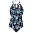 thumbnail image 3 of Tiqkatyck Bikini Sets for Women Clearance, Two Piece High Neck Tankini Swimsuits for Women Bathing Suits Floral Print Swimwear Bathing Suit for Women, Swim Suits for Women 2024 Light Blue M, 3 of 6