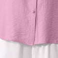 thumbnail image 4 of Stichou Linen Shirts for Women 2026 3/4 Sleeve Casual T Shirts Loose Fit Tunic Tops Summer Trendy Floral Blouses Pink M, 4 of 5