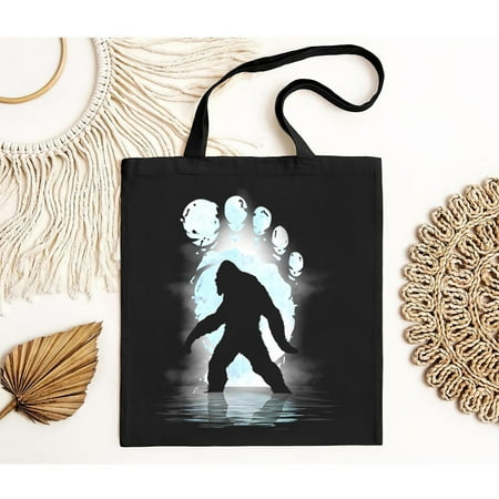 vintage Sasquatch Bag Bigfoot Footprint Moon Light Women Men Tote Bag-TH22484