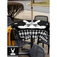 thumbnail image 6 of Square Outdoor Tablecloth with Umbrella Hole Black Easter Outside Table Cloth Waterproof Patio Table Cover Simple Cute Rabbit Eggs Buffalo Checkered Zipper Tablecloths for Picnic Camping 60x60 Inch, 6 of 8