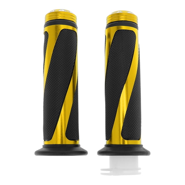 Kit de cubiertas para manillares de motocicleta Unique Bargains 7/8" 22mm 15/16" 24mm, agarres de aluminio y goma antideslizantes para motocicleta, scooter, bicicleta y ATV, color amarillo, 1 set