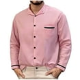 thumbnail image 2 of pstuiky camisas de manga larga para hombre, Camisa informal de manga larga con cuello vuelto y botones estampados en color liso para hombre camisetas de hombre xxl, 2 of 6