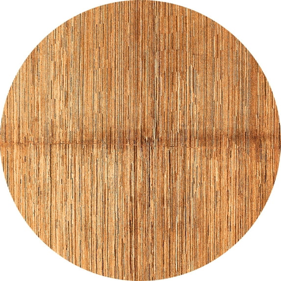Ahgly Company Indoor Round Abstract Orange Modern Area Rugs, 7' Round