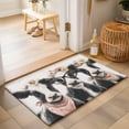 thumbnail image 2 of 2x3 Ft Entryway Area Rug, Funny Cows Kitchen Rug Runner Washable Floor Mat, Retro Country Animals Floral Wreath Farmhouse Beige Non Slip Indoor Door Mat Throw Carpet for Bathroom Living Room Bedroom, 2 of 8