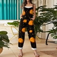 thumbnail image 6 of BOMYJESK Summer Halloween Costumes Jumpsuit for Women Spooky Pumpkin Adjustable Strap Rompers Pants Loose 2026 Hippie Overalls Black S, 6 of 7