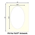 thumbnail image 2 of Cream Linen Picture Frame Mat for 16x20 Frames - Oval Opening for 11x17 Photos - 1 Mat, 2 of 7