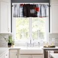thumbnail image 4 of Red Grey Valance Curtain Modern Abstract Painting Black and White Rod Pocket Valance Window Treatments 1 Panel Short Curtains for Kitchen Farmhouse Living Room Bathroom 54 x 18 in, 4 of 6