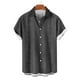 thumbnail image 4 of Blusa y camisa de manga corta con cuello vuelto Camisa casual para hombre Camisa de bolos vintage de manga corta Camisas de verano de playa cubana Camisa con botones Blusa para hombre Poliéster, 4 of 6