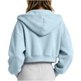 thumbnail image 5 of OGLCCG Girls Zip Up Hoodies Long Sleeve Cropped Sweatshirt Lightweight Hooded Fall Jacket Teen Girl Back to School Outfits 5-15 Years, 5 of 5