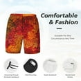 thumbnail image 5 of Gaeub Autumn Leaf Mens Swim Trunks Stretch Beach Shorts Quick Dry for Men Swim Shorts Swimwear with Pockets- Small, 5 of 9
