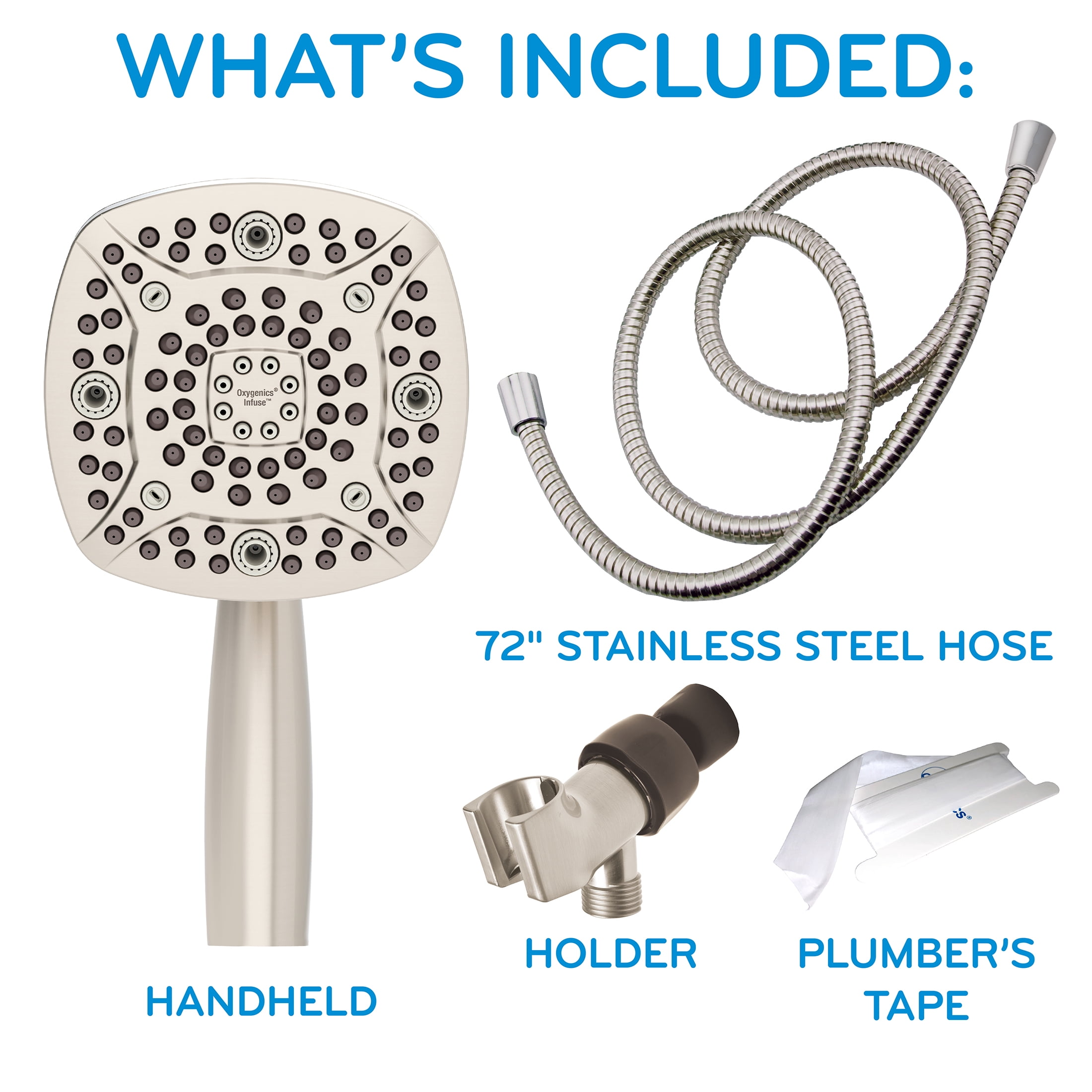 Oxygenics Infuse 7-Setting Handheld Shower Head in Brushed Nickel