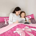 thumbnail image 4 of Manfei Cute Letter P Print Queen Comforter Set,Chic Leopard Comforter Sets Queen,Pink,Pink Reversible,3pcs,1 Comforter and 2 Pillowcases, 4 of 7