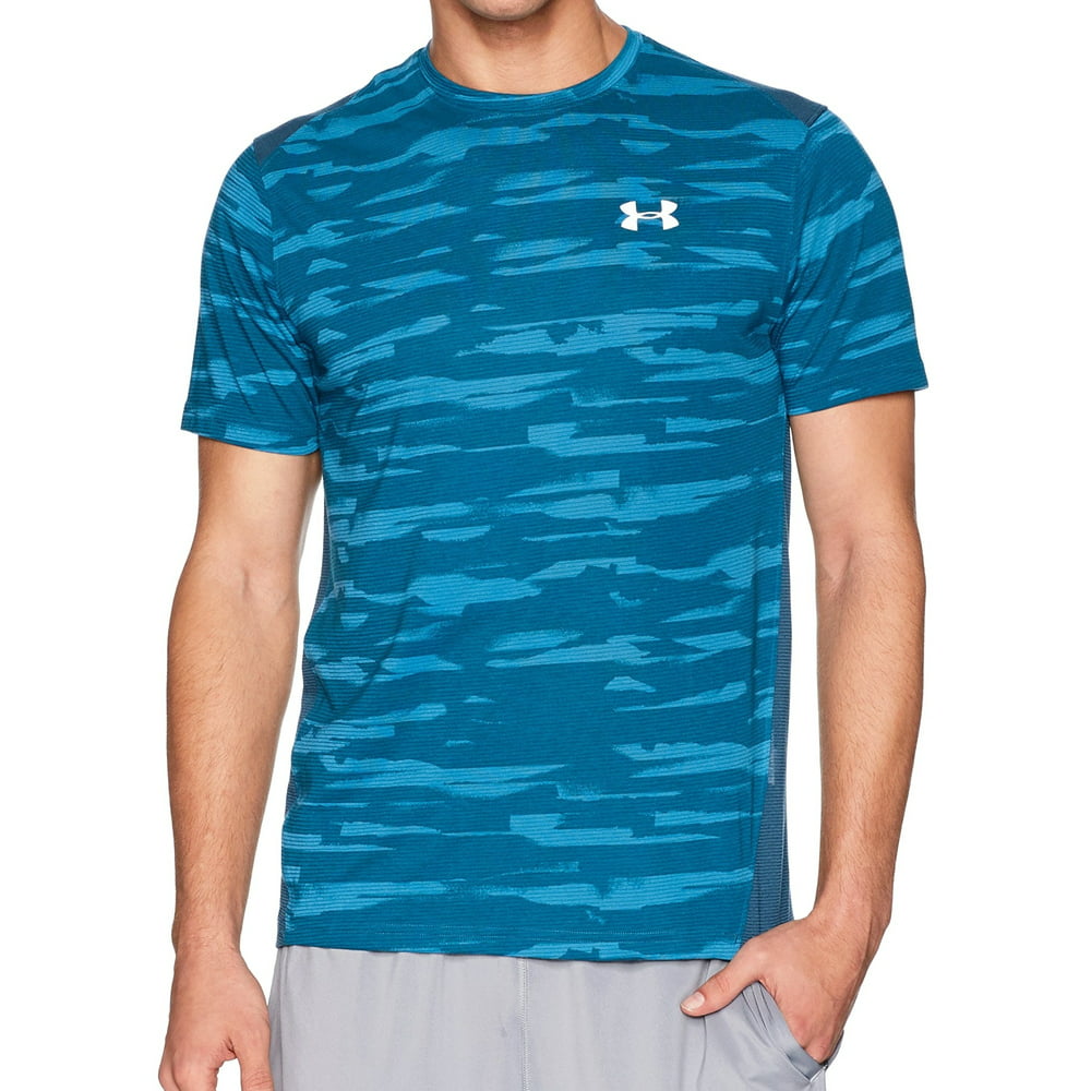 Under Armour - Under Armour NEW Blue Mens Size XL Camo Athletic Crew ...