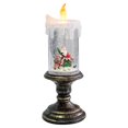 thumbnail image 1 of Eldnacele Velas sin llama encendidas con pilas, globo de nieve navideño, luz de vela, velas giratorias brillantes con agua para decoración del hogar (Papá Noel), 1 of 1