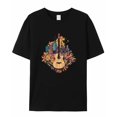 thumbnail image 7 of Flower Guitar City Men's T Shirts T-Shirt for Men Crew Neck Tees Cotton Tops, Black, S, 7 of 7