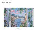 thumbnail image 4 of Yayeee Bath Rug for Bathroom Floor Non Slip Contour Fluffy Soft Absorbent Mat, 20"x24", Blue Floral Window, 4 of 7