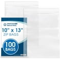 thumbnail image 1 of Spartan Industrial - 10" X 13" (100 Count) Quart Clear Reclosable Zip Plastic Poly Bags with Resealable Lock Seal Zipper - 2 Mil, 1 of 7
