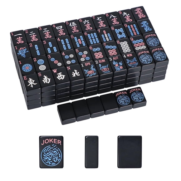 Set de 166 fichas de Mahjong Americano GUSTARIA color negro