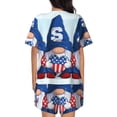 thumbnail image 6 of Haiem Cute Gnomes in USA Pattern Pajama Set for Women 2 Piece Lounge Set Short Sleeve Tops and Shorts Soft Sleepwear-3X-Large, 6 of 7