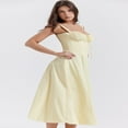 thumbnail image 5 of Robe Maxi à Encolure Carrée Y2k pour Femmes, Décolleté Plongeant, Bustier Sans Manches, Robe Midi à Bretelles Spaghetti pour Sortir, 5 of 5