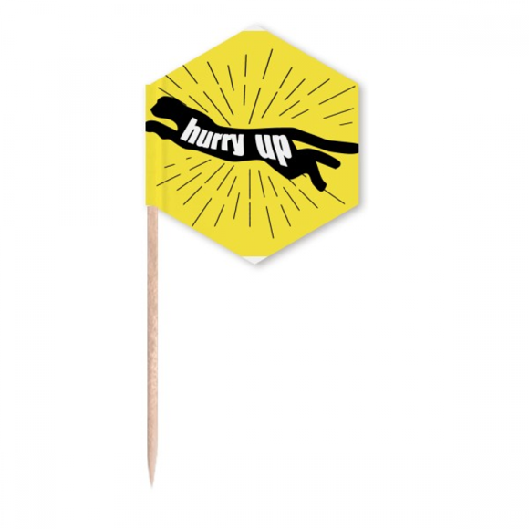 Black Animal Panther Outline Natural Toothpick Flags Cupcake Picks Party Celebration