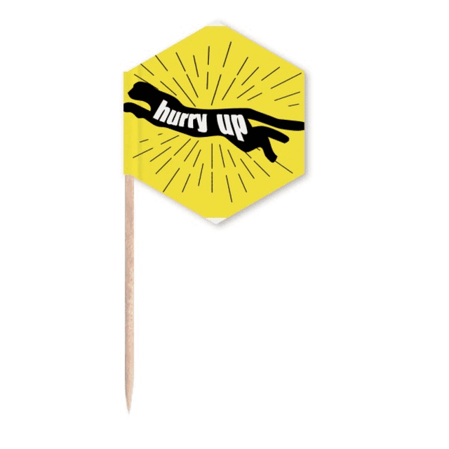 Black Animal Panther Outline Natural Toothpick Flags Cupcake Picks Party Celebration