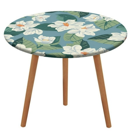 

ZHANGS Charming Gardenia Patch 229 Round Table Cover Stain-Resistant Fitted Tablecloth Oil-Proof Wipeable Elastic Table Cover Waterproof Table Cloth for Halloween Thanksgiving Christmas