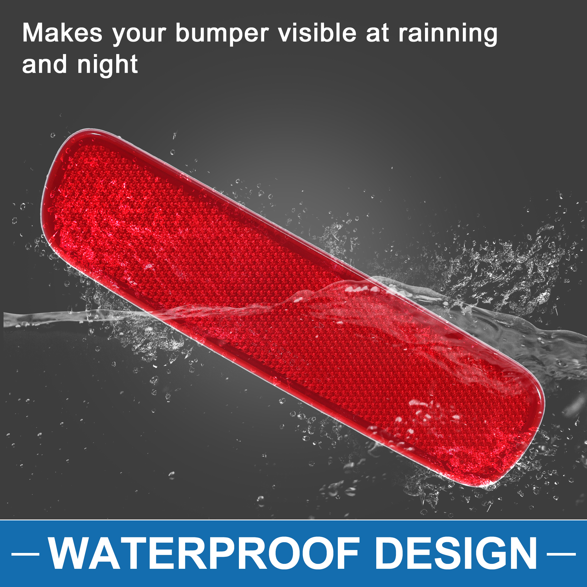 Unique Bargains Rear Left Bumper Reflector for Toyota Land Cruiser 1998-2007 ABS Red