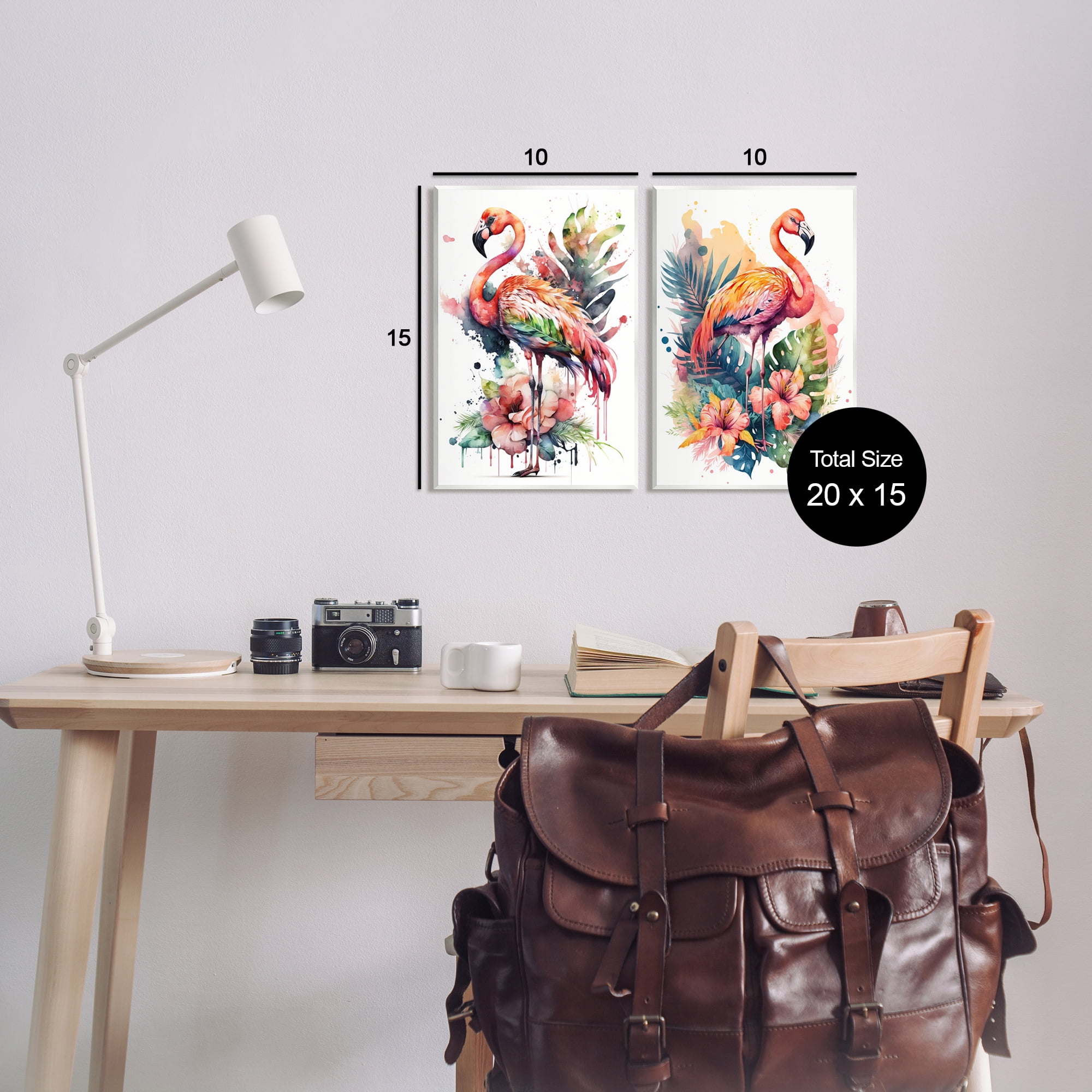 Stupell Industries Modern Tropical Flamingos Animals & Insects Painting Unframed Art Print Wall Art, 10 x 15