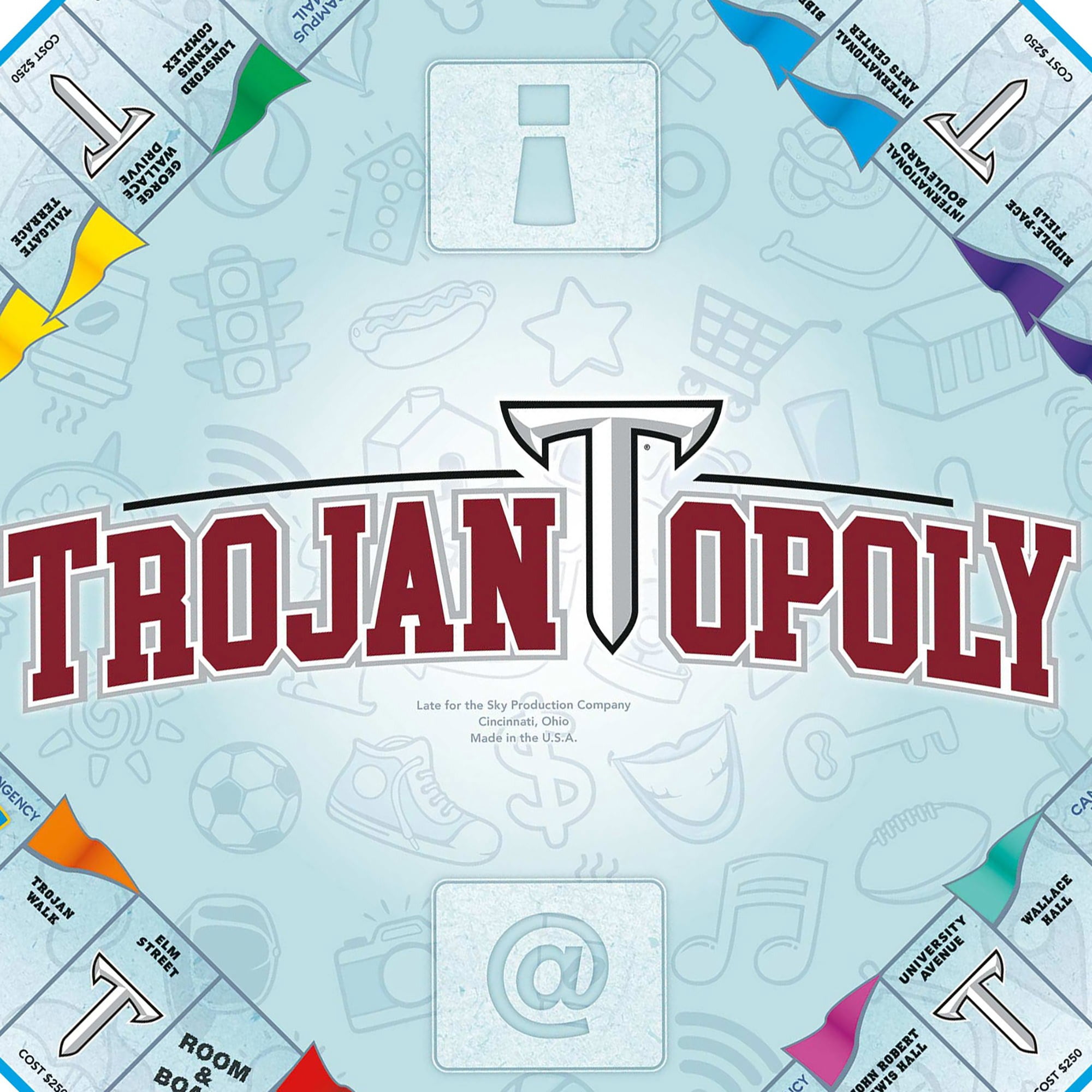 Late For The Sky: Trojan-Opoly - Troy University Themed Family Board Game, Opoly-Style Game, Traditional Play Or 1 Hr Version, Ages 8+, 2-6 Players