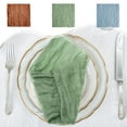 thumbnail image 1 of Servilletas Bohemi Wrinklle Frusto - Decoración de mesa plisada de 20x20 pulgadas para bodas y fiestas, poliéster ligero, set de 1 pulgada azul/naranja/verde, 1 of 6