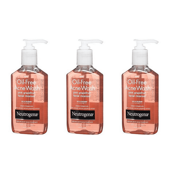 Limpiador Facial Diario sin Aceite Neutrogena con Pomelo Rosado Salicílico y Vitamina C 3x170ml