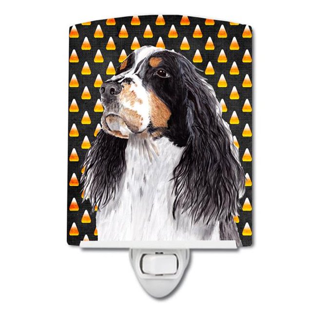 Carolines Treasures SC9172CNL Springer Spaniel Candy Corn Halloween Portrait Ceramic Night Light