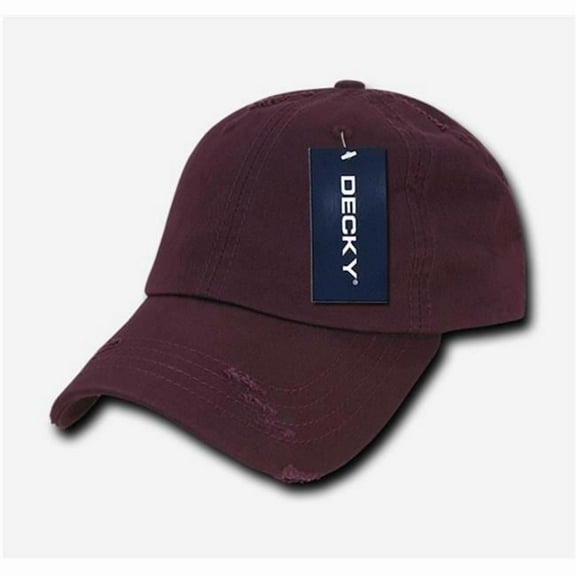 Vintage Frayed Polo Caps, Maroon