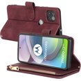thumbnail image 3 of for Motorola Moto One 5G Ace 2021 Wallet Case for Women Men with Card Holder,Moto G 5G 2020 Crossbody Phone Cases with Strap Shoulder Lanyard,Zipper Pocket PU Leather Purse,Burgundy, 3 of 7