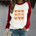 thumbnail image 2 of Rbaofujie Chandails pour Femmes Mode Action de Grâce Décontracté Imprimé Col Rond Ample Manches Longues T-shirt Blouse Rouge Graphique Chandails à Capuchon, 2 of 4