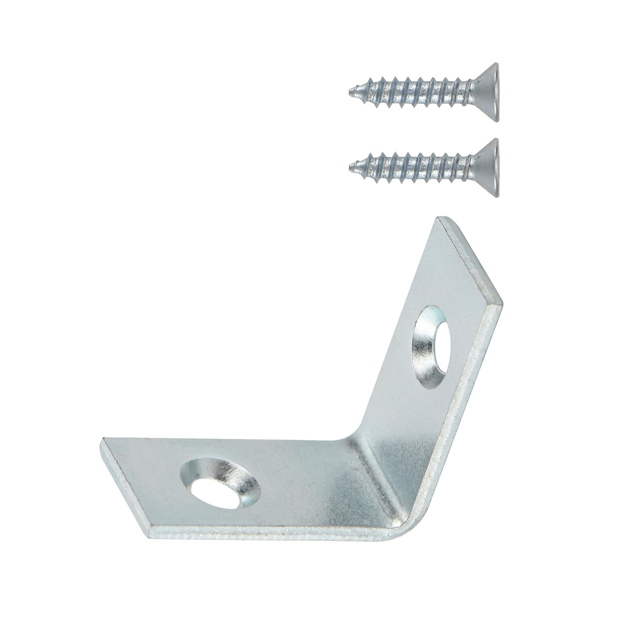 Hyper Tough 1 inch. x 1 inch. Corner Brace, Steel, Zinc Plated (4 Pack)