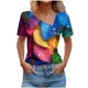 thumbnail image 1 of Top de Verano de las Mujeres, Cuello en V Moda Casual de Manga Corta Blusa, Primavera Y Verano Ligero Top, 1 of 9