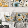 thumbnail image 3 of Designart "Sunny Blue Nordic Calm" Floral Printed Throw Pillow, 3 of 5