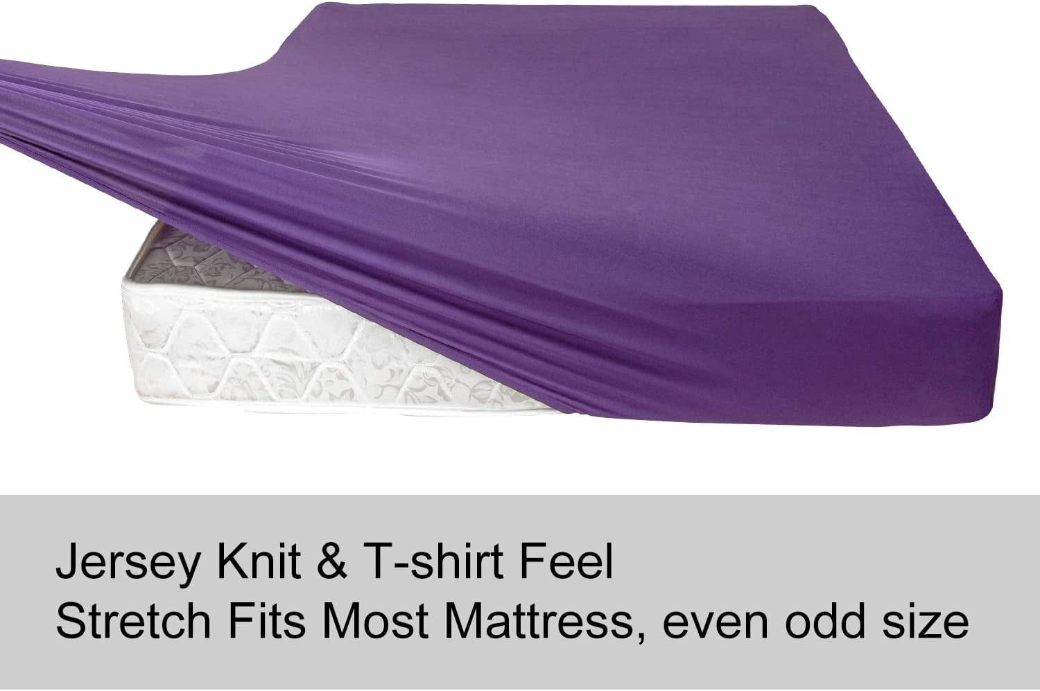 Snug Fit Details about   Full Size Fitted Sheet Only 4-Way Stretch Knit Wrinkle Free & Stay 