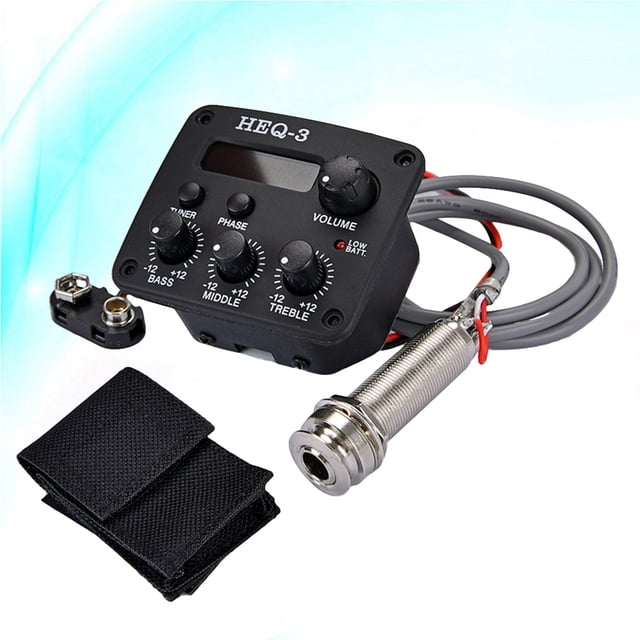 BESTYASH Pickup Para Guitarra Con Preamp Piezo Y Control De Volumen Bass Treble En Color Negro