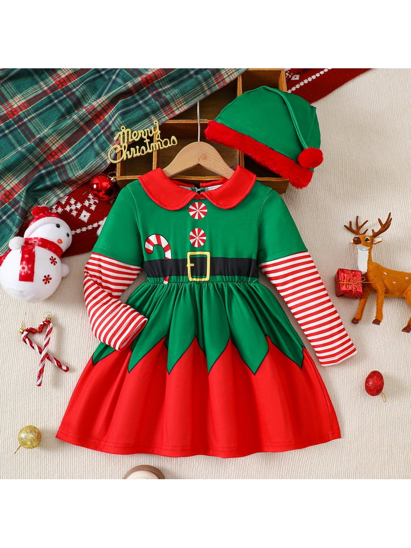 walmart christmas elf dress Christmas Elf Women's Costume Green Dress & Hat - Plus Size