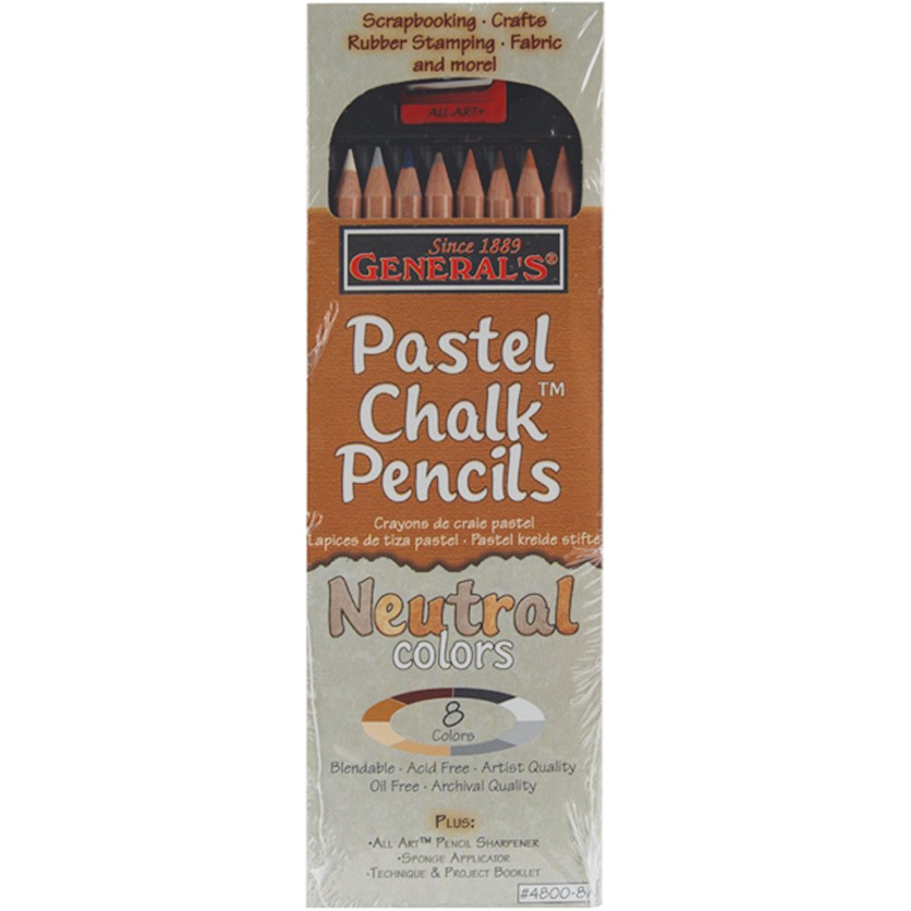 Pastel Chalk Pencils 8/PkgNeutral